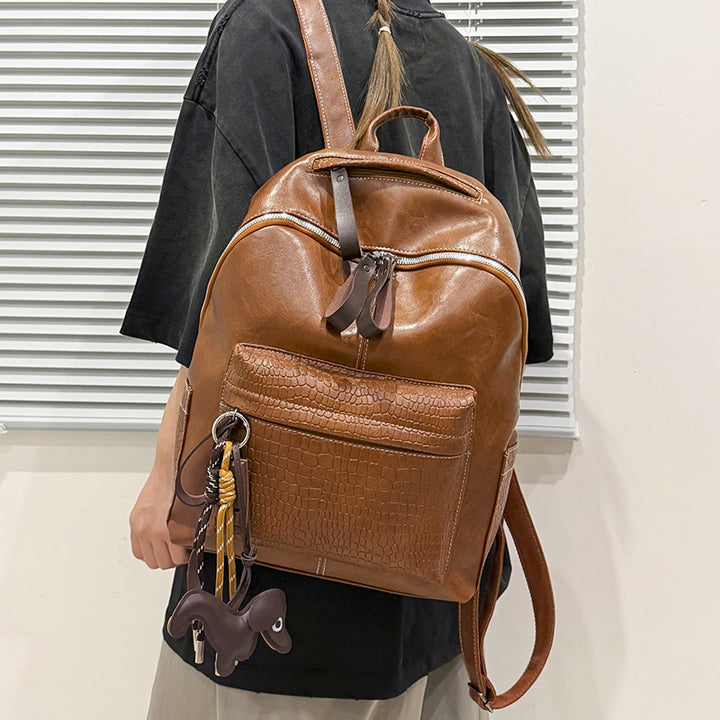 Stylische Krokodil-muster Leder Rucksack Karnz