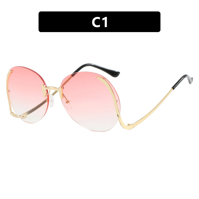 Damen luxuriöse Oversized-Sonnenbrille mit innovativem Rahmen und UV-Schutz Karnz