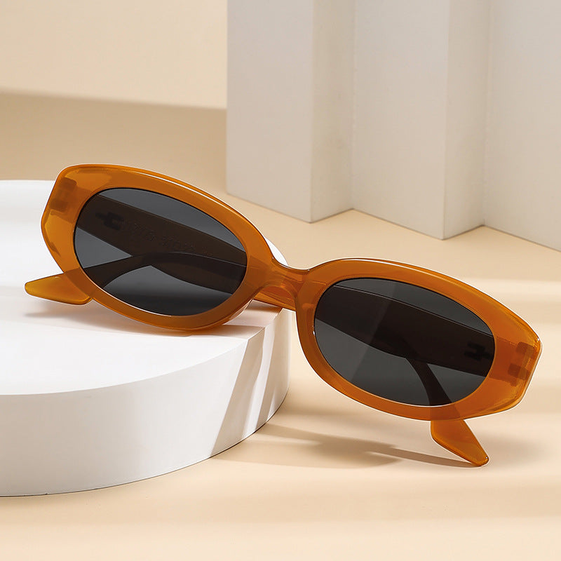 Damen modische Sonnenbrille mit modernem, ovalem Rahmen Karnz