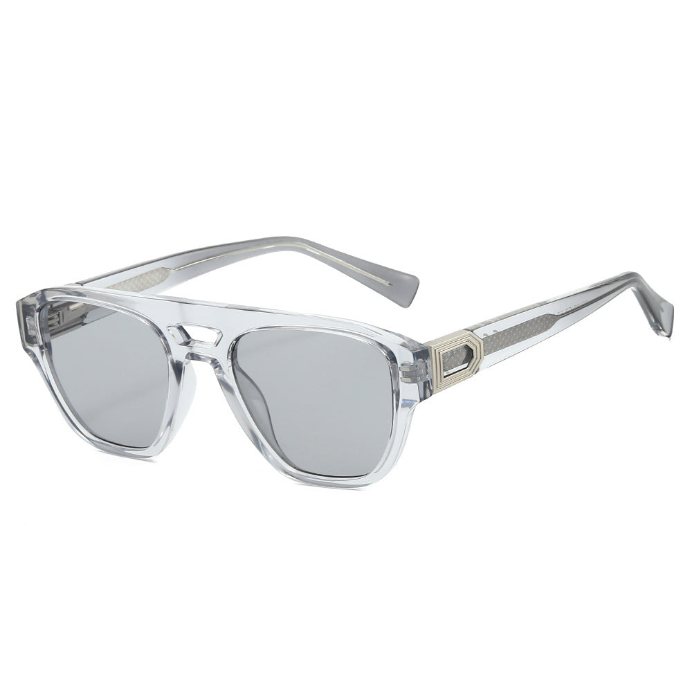 Damen Designer-Sonnenbrille mit modernem, kantigem Rahmen und Farbverlauf Karnz