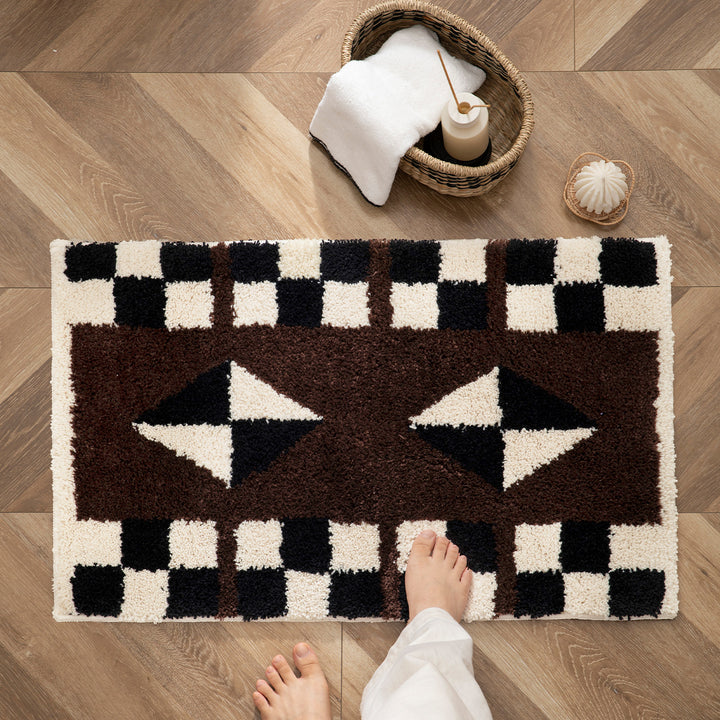 Rutschfeste Badmatte mit geometrischem Ethno-Muster