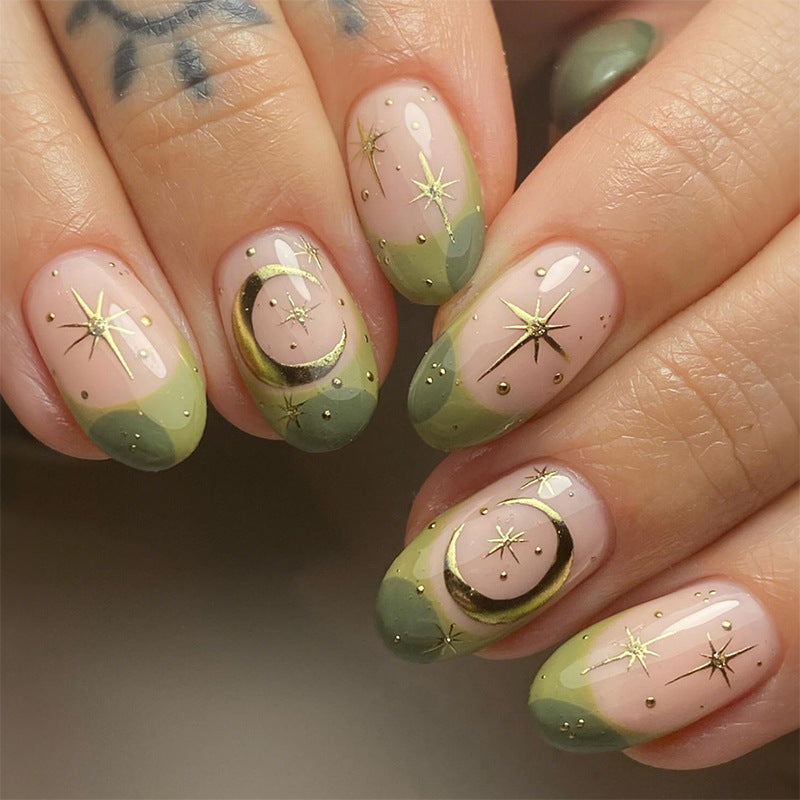 Dekoratives Press-On Nagelkunst-Set mit botanischen Inspirationen Karnz
