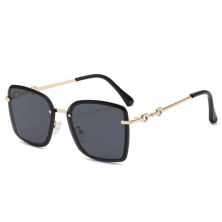 Damen quadratische Sonnenbrille mit verspiegelten Gläsern und elegantem Detail Karnz