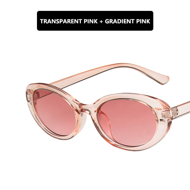 Damen Cat-Eye Sonnenbrille mit transparentem Rahmen und gradienten Gläsern Karnz