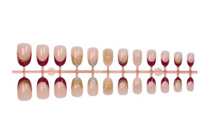 Kunstnagelset mit elegantem Glitzer- und Farbverlauf Design Karnz
