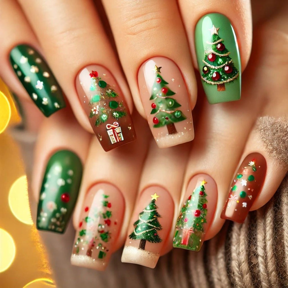 Kunstnägel im festlichen Weihnachtsdesign Karnz