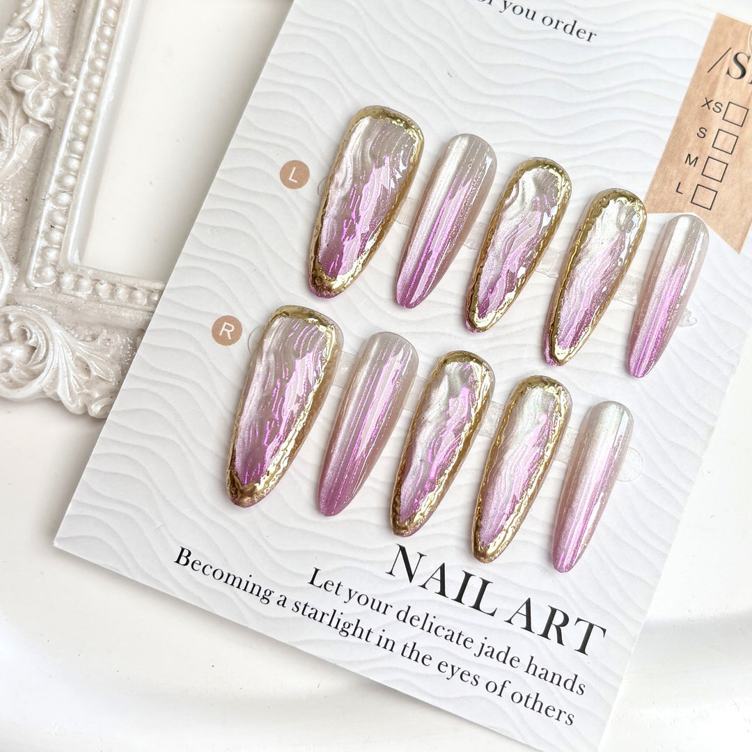 Premium Glossy Gradient Press-On Nail Set