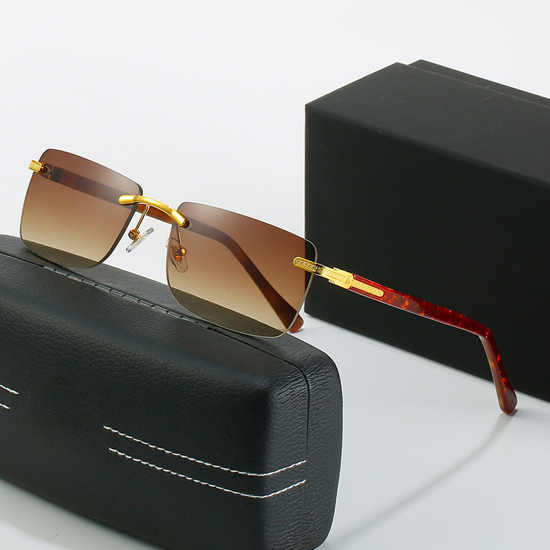Damen modische Sonnenbrille mit stilvollem, eckigem Rahmen und eleganten Metallakzenten Karnz