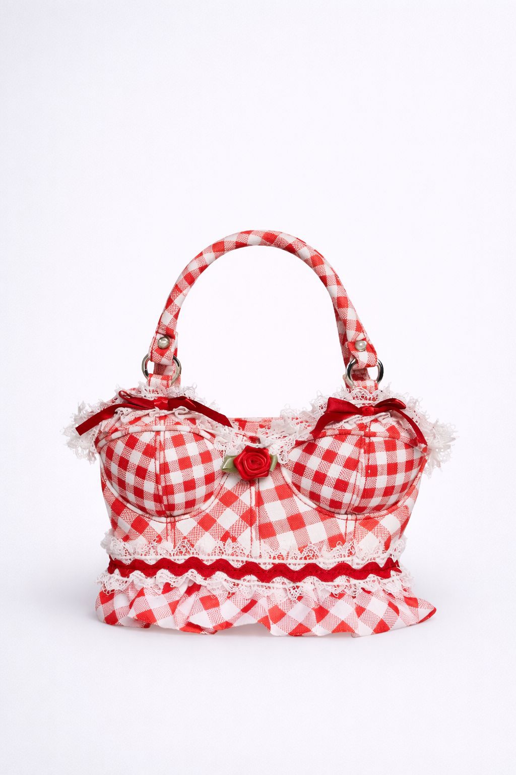 Verspielt Gingham Druck Handtasche