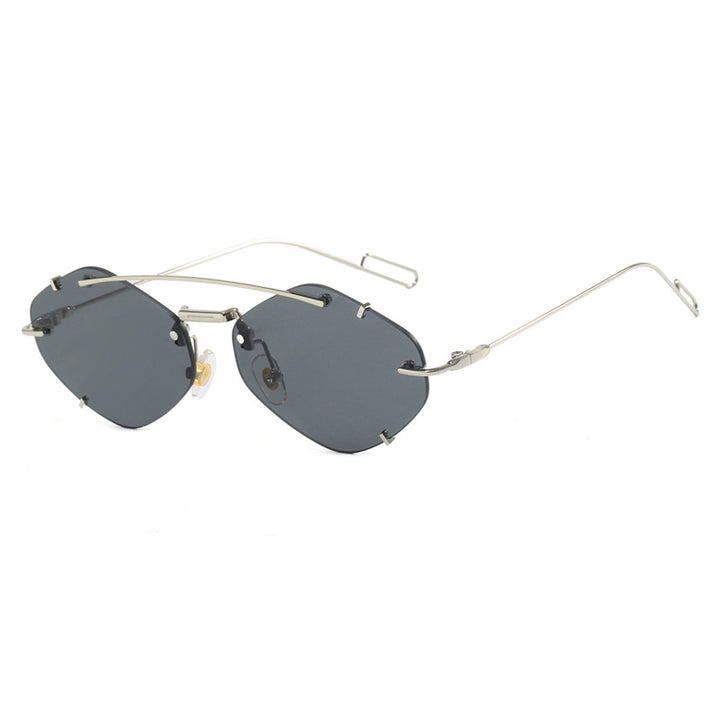 Damen geometrische Sonnenbrille mit ultraleichtem Metallrahmen Karnz