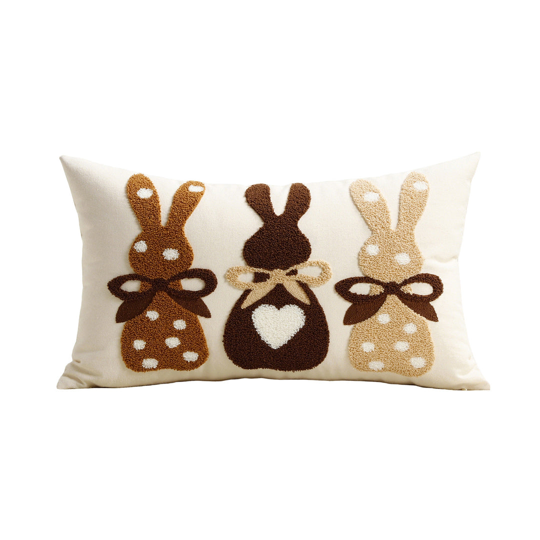 Geplüschtes Bunny Applikation Nackenstützkissenbezug mit Pom-Pom Schwanz