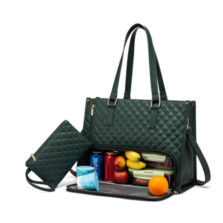 Stilvolle gesteppte isolierte Lunch-Tasche Karnz
