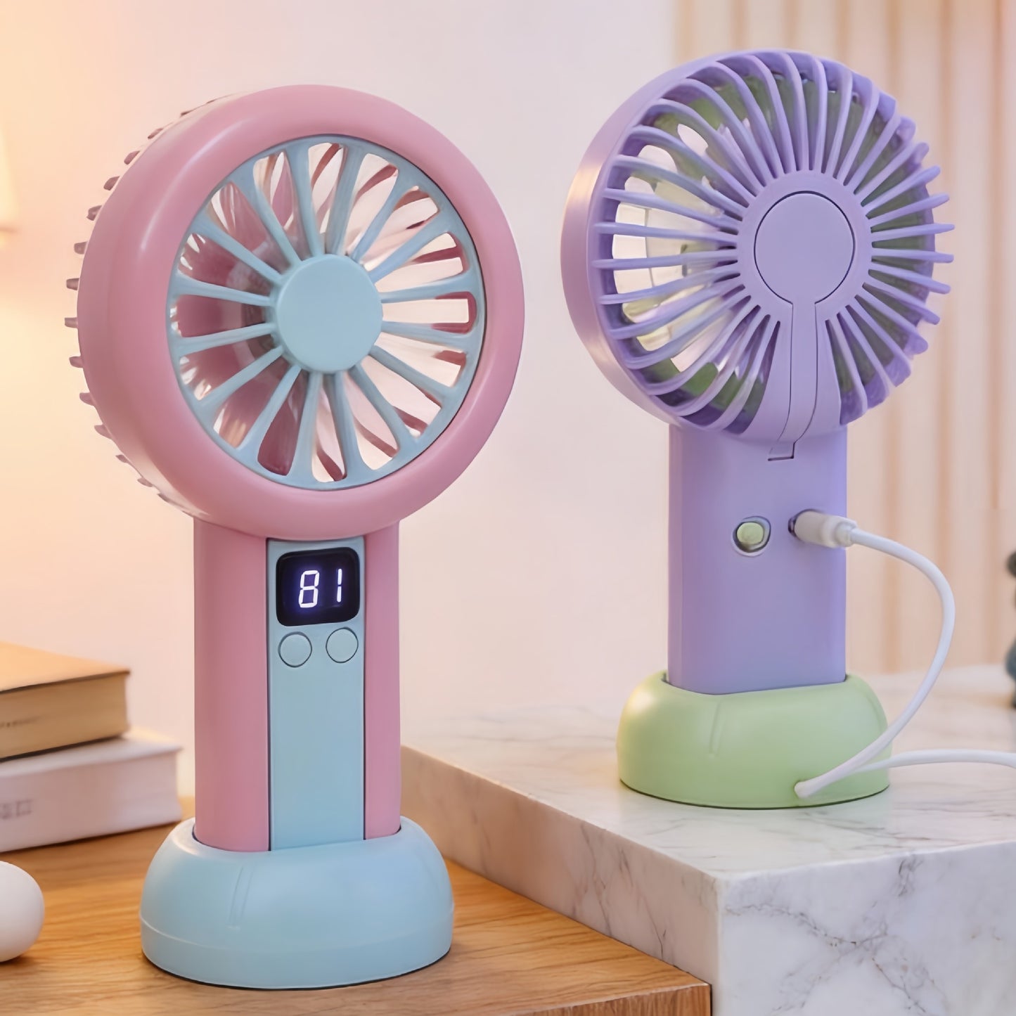 Damen tragbarer Mini-Ventilator mit LED-Display Karnz