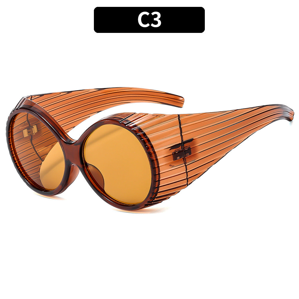 Modische gerippte Schildbrille