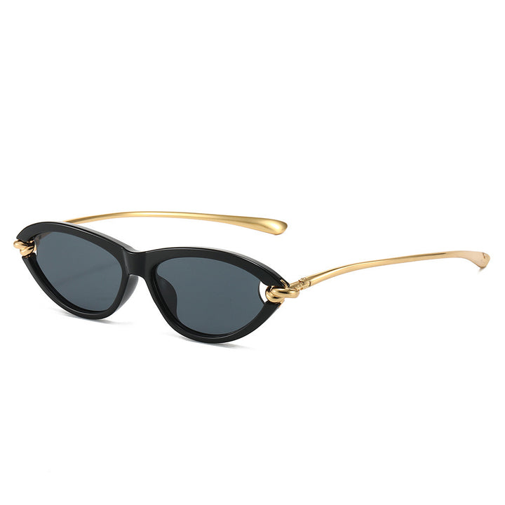 Chic Cat-Eye Sonnenbrille mit goldenen Akzenten Karnz