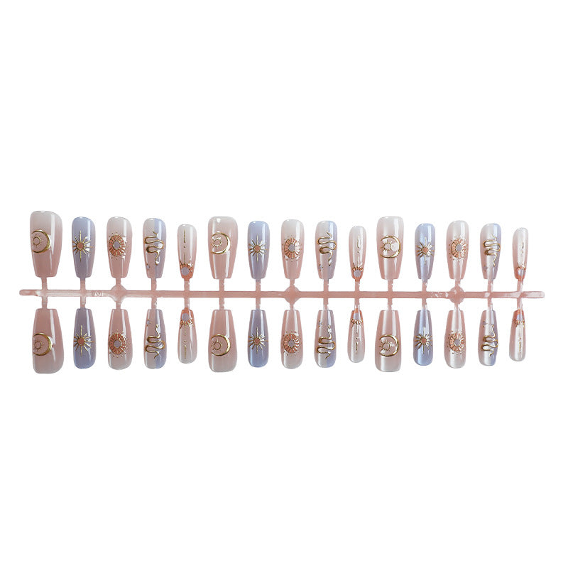 Elegantes Celestial Press-On Nagelkunst Set