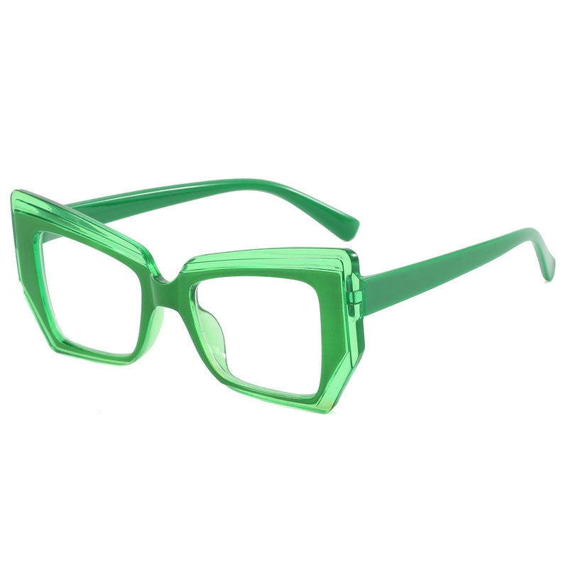 Damen Modische Brille mit auffälligem, geometrischem Rahmen Karnz