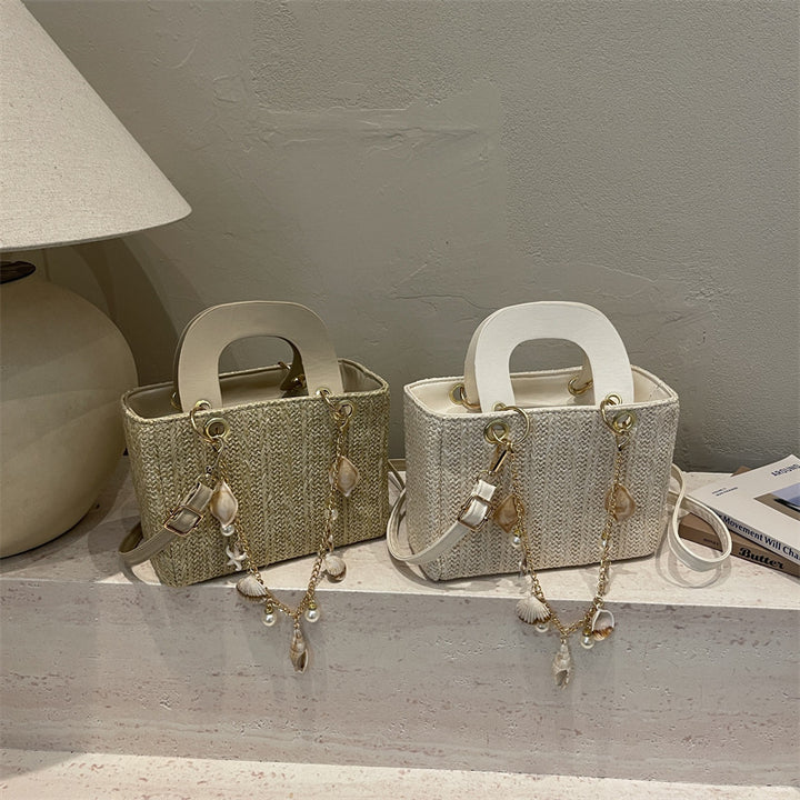 Handgefertigte strukturierte Mini-Schultertasche
