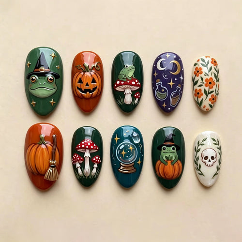 Verspielt Halloween Press-On Nagelkunst Set