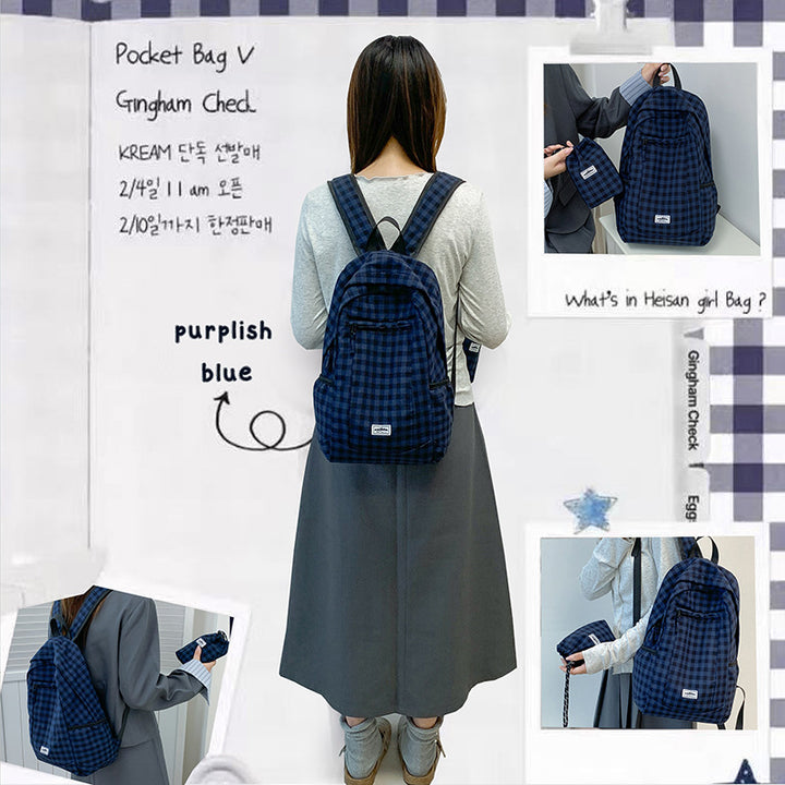 Stylische Karierte Rucksack Karnz