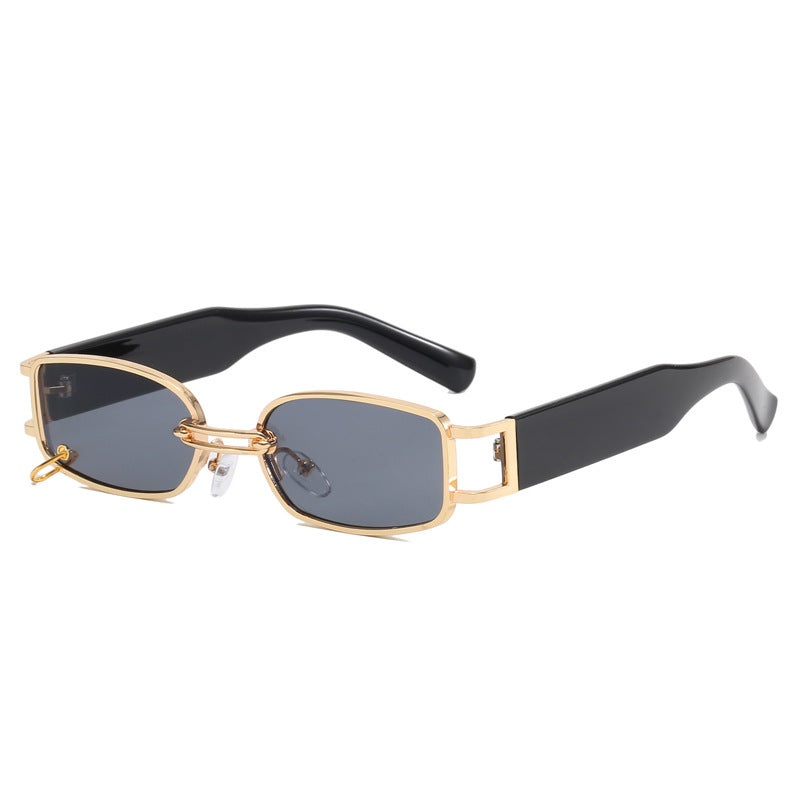 Damen modische Sonnenbrille mit innovativem rechteckigem Design und elegante Metallakzenten Karnz