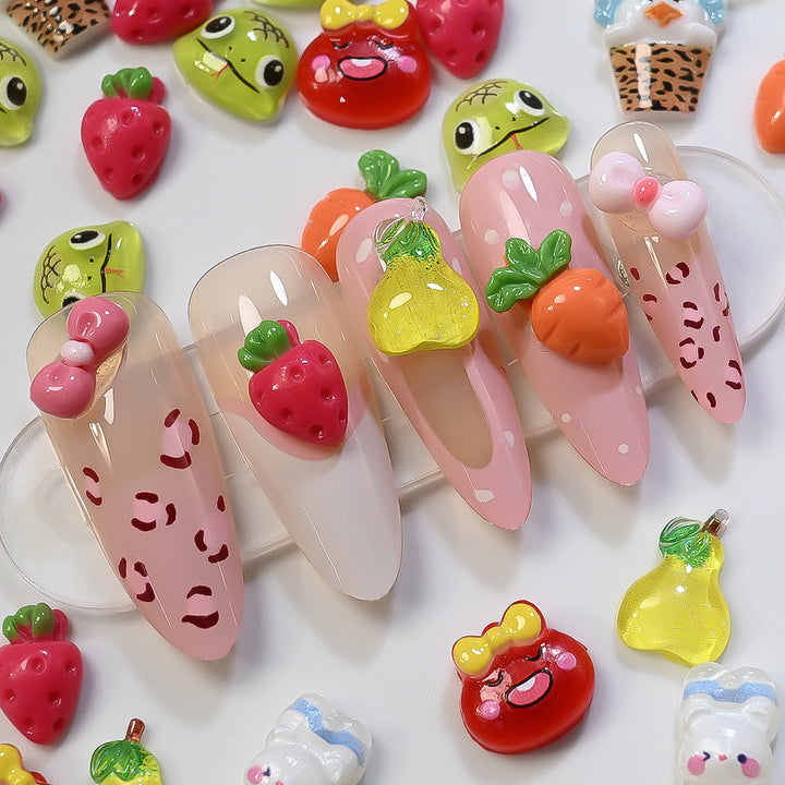 3D Obst-Themen Nagelkunst Charms Set
