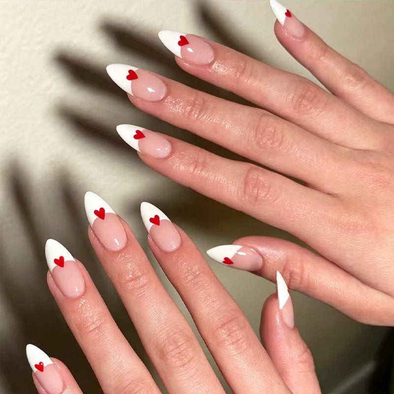 Herz-Muster Press-On Nagelkunst Karnz