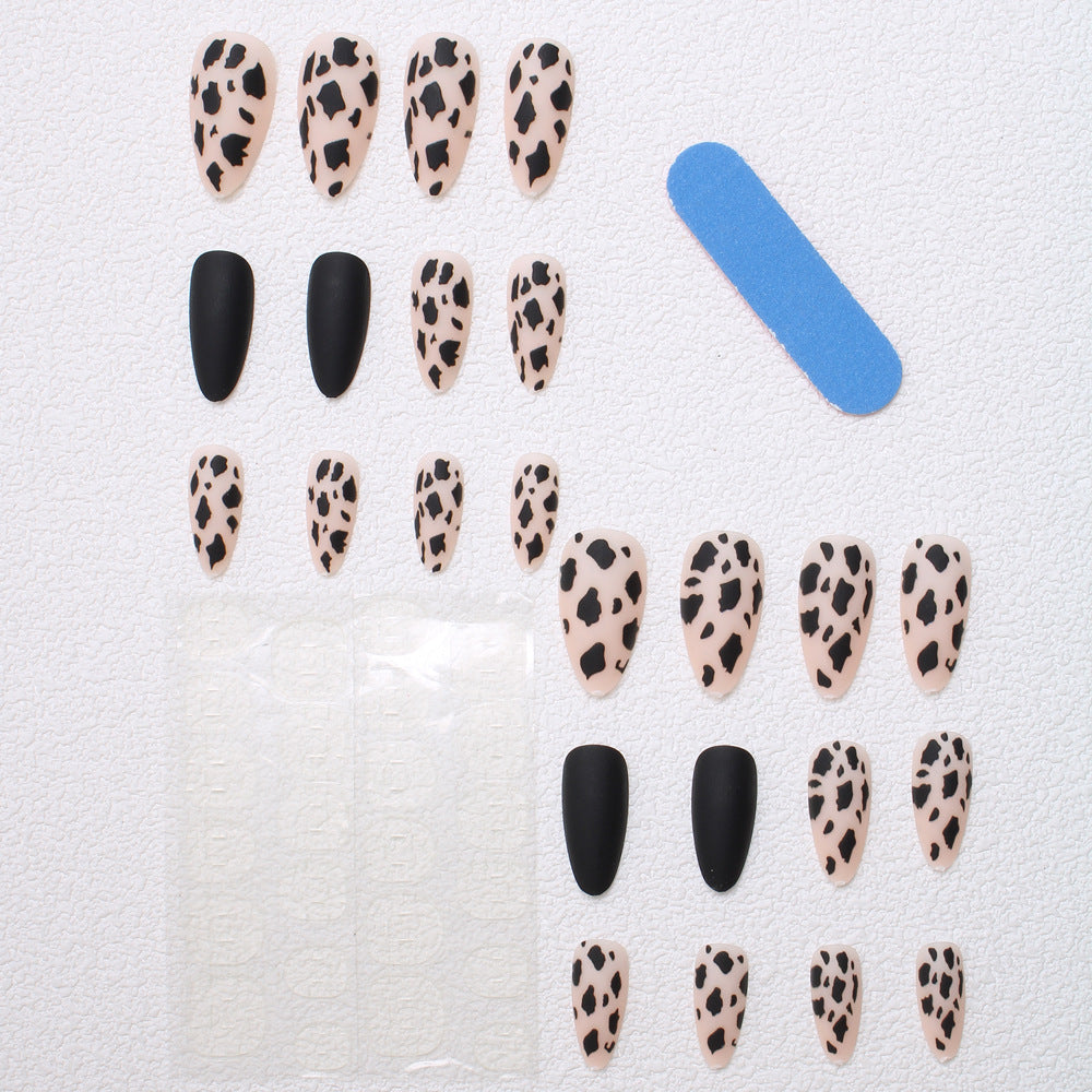 Künstlerische Stiletto Press-On Nägel mit Leoparden Design Karnz