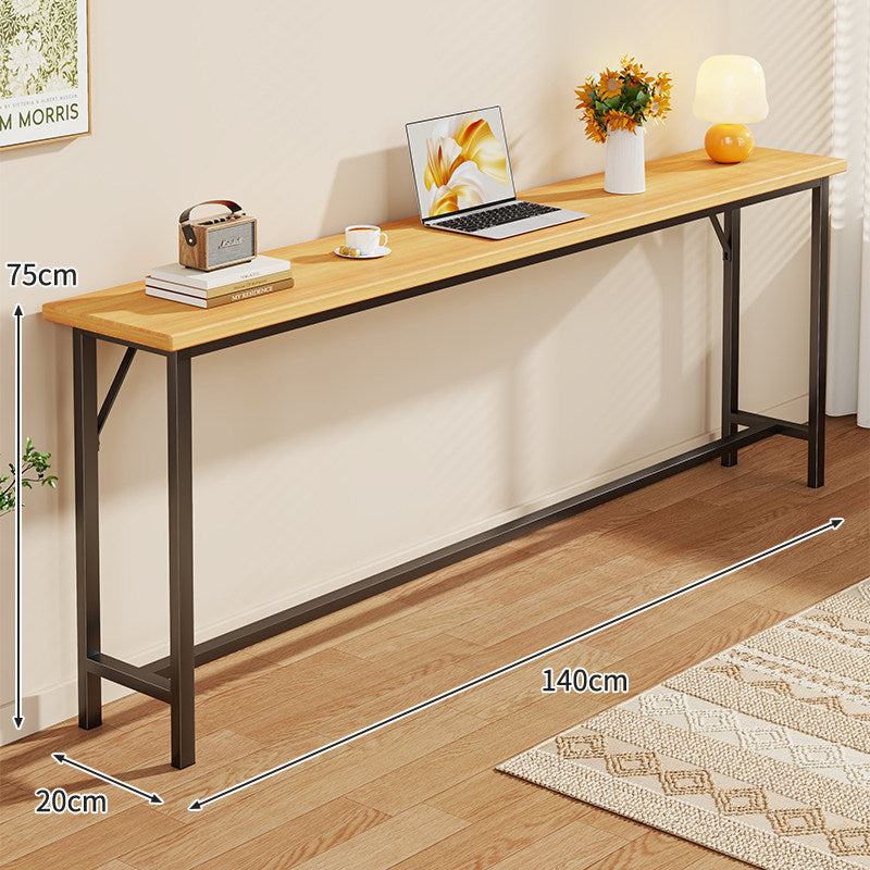 Slim Industrial Konsolentisch mit Holzplatte und Stahlrahmen