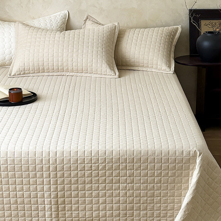 Leichte Waffelstruktur-Tagesdecke aus atmungsaktiver Baumwolle für Bett und Sofa