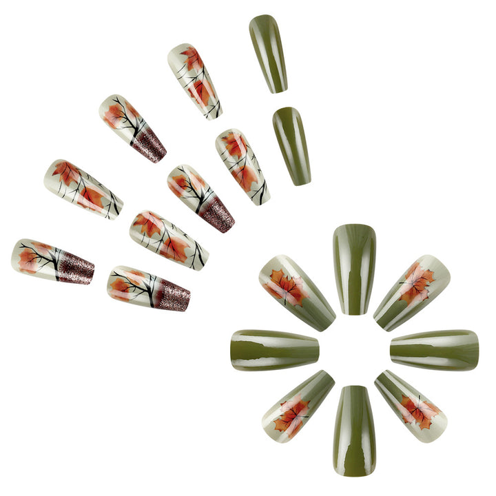 Herbstblatt-Themen Press-On Nagelkunst Karnz
