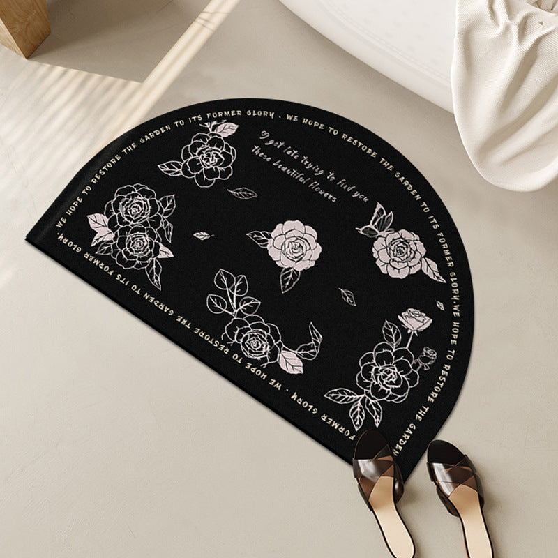 Vintage-inspirierten floral Halbmond-Badmatte