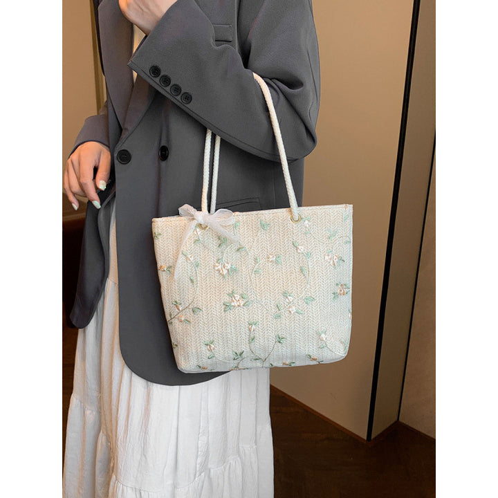 WoBestickte Strohtasche Karnz