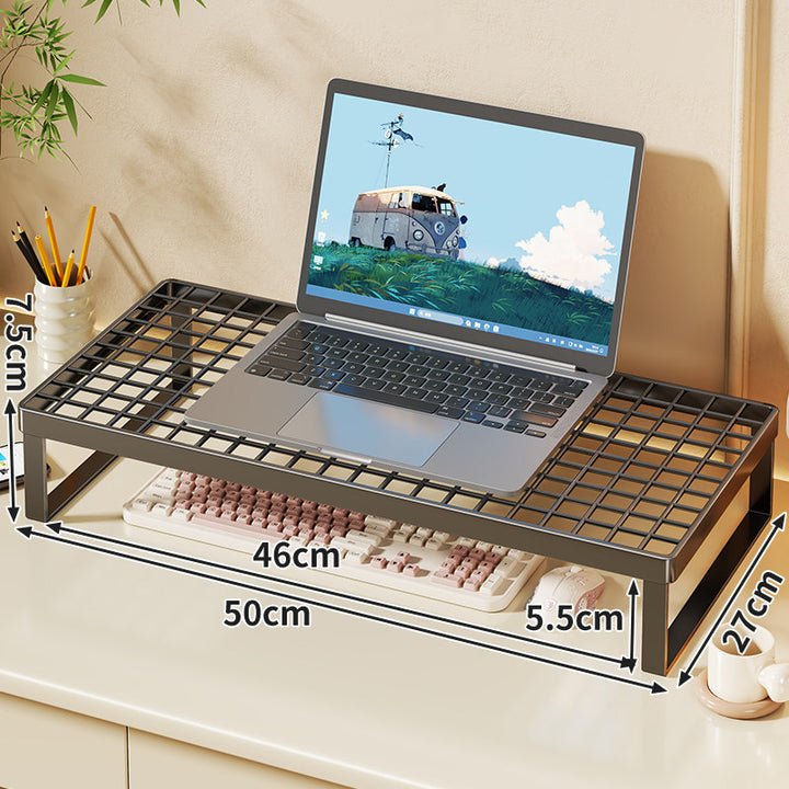 Erhöhter Mesh Laptop-Ständer mit Stauraum unter der Tastatur