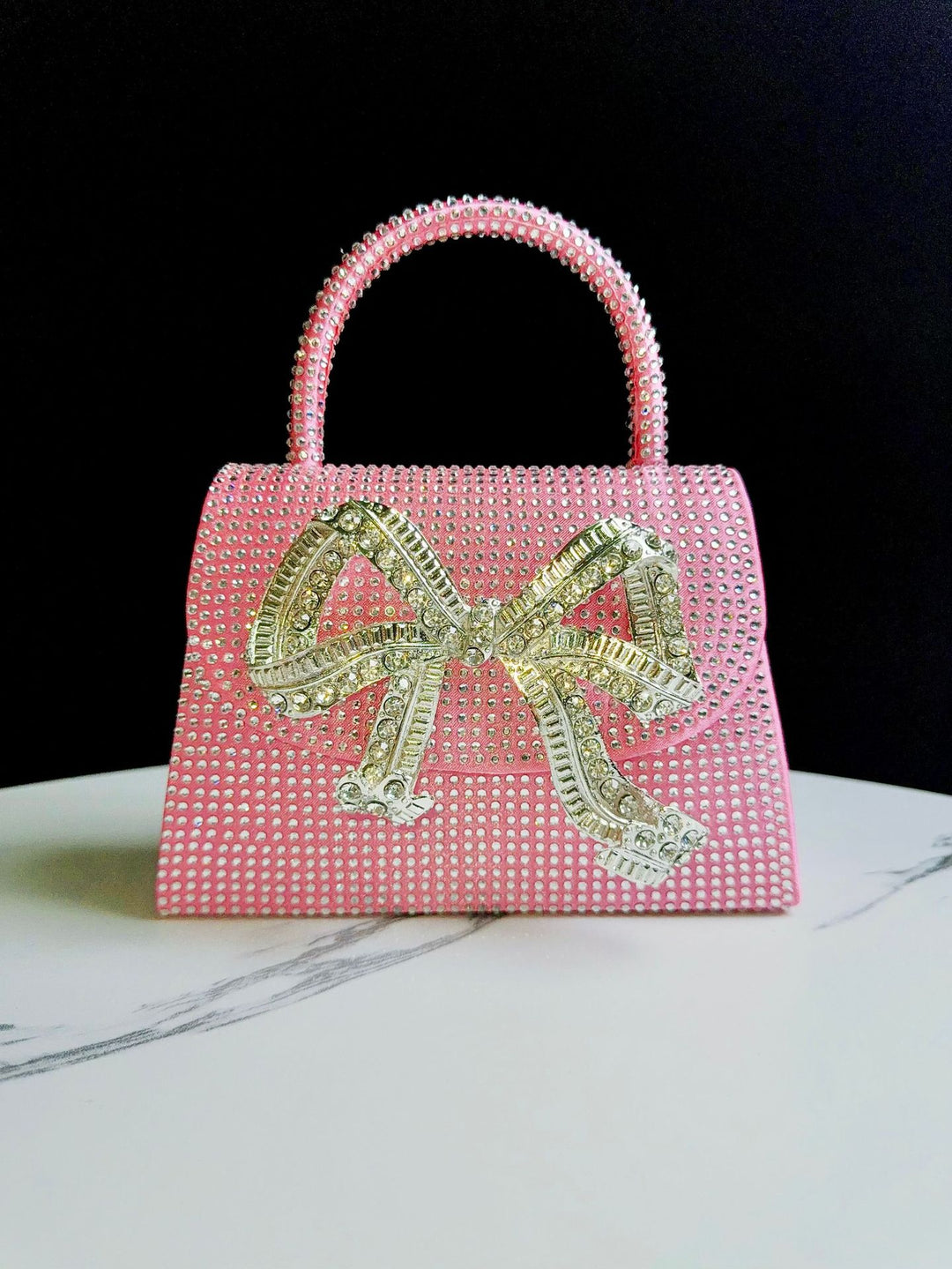 Rhinestone Schleifen-Clutch