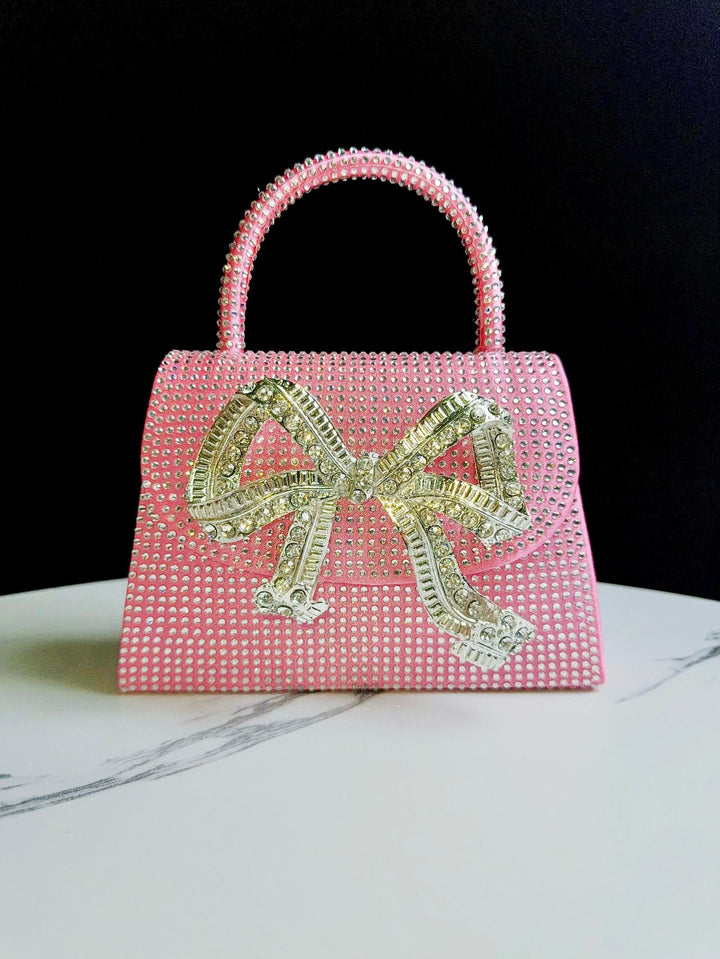 Rhinestone Schleifen-Clutch