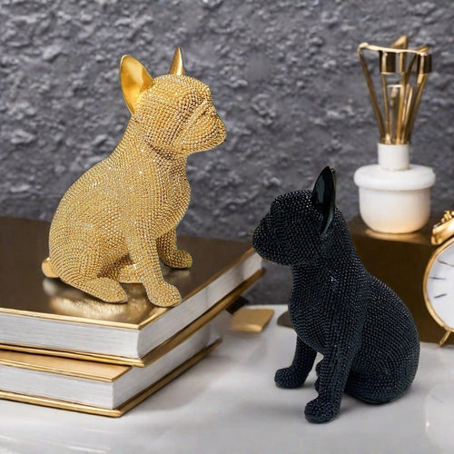 Glänzende Bulldoggen Skulptur Karnz