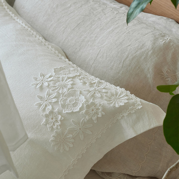 Leinen Himmelbett Bettwäsche Set