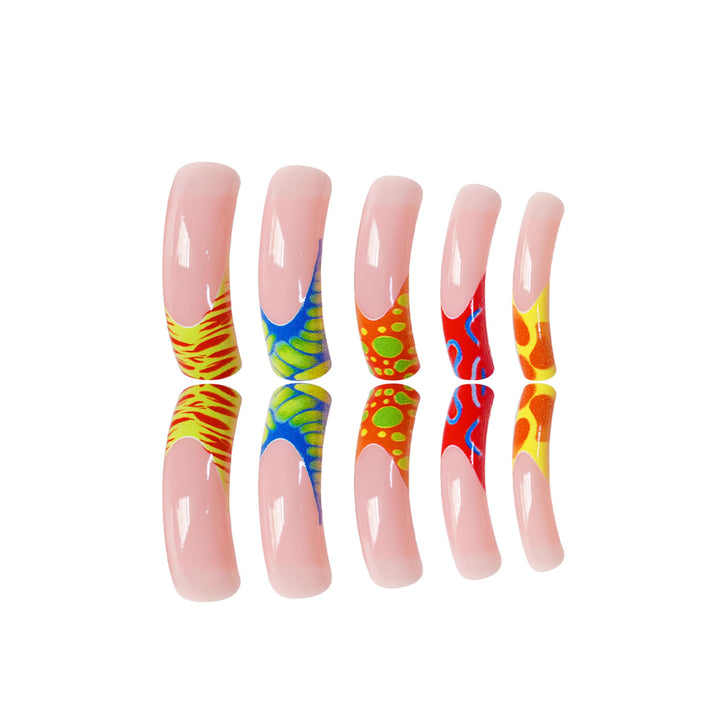 Glamouröse 3D Lange Stiletto Press-On Nägel Karnz