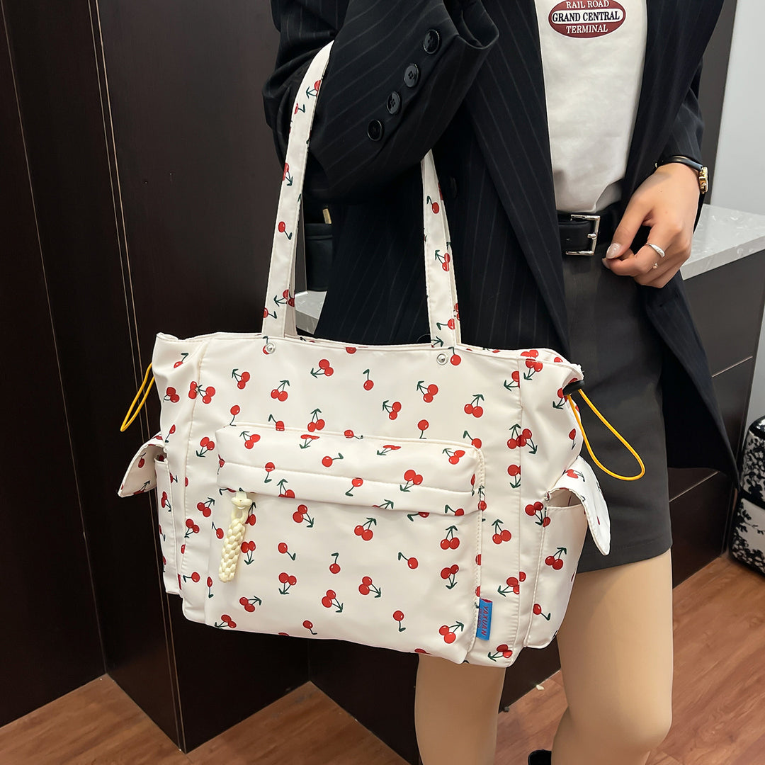 Cherry Print Mehrfach-Taschen Tragetasche Karnz