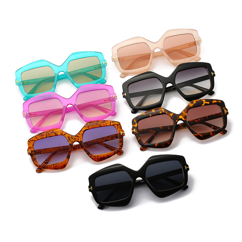 Bold gemusterte hexagonale Sonnenbrille Karnz