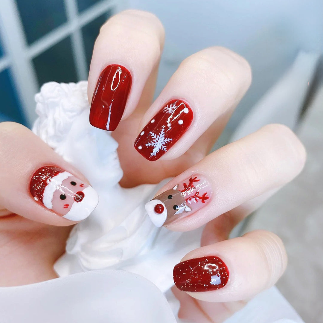 Festliches Kunstnagelset mit Weihnachtsmotiven Karnz