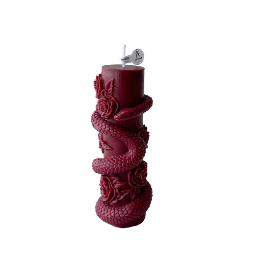 Künstlerische Schlange und Rose Kerze