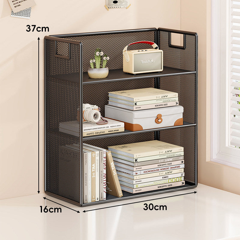 Mesh Stufiger Desktop-Organizer-Regal mit Griffausschnitten