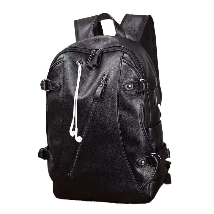 Moderner Leder Lade-Rucksack für Laptops