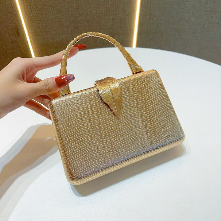 Elegante Blatt-Applikation Abendhandtasche