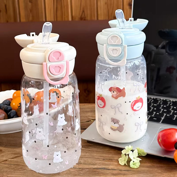 Damen Trinkflasche mit Tiermotiven und gesundem Fruchteinlage-System Karnz