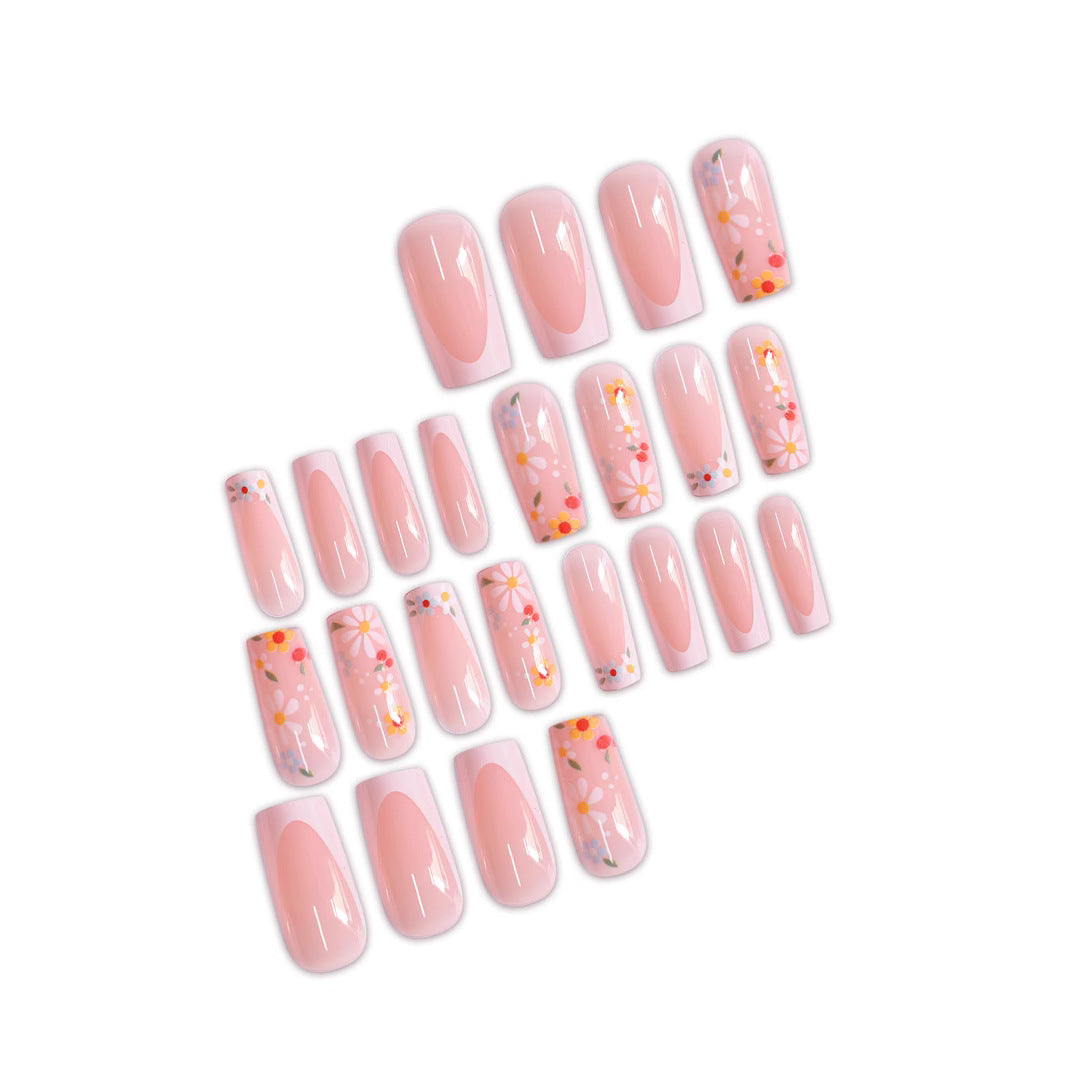 Blumenmuster Press-On Nagelkunst Karnz