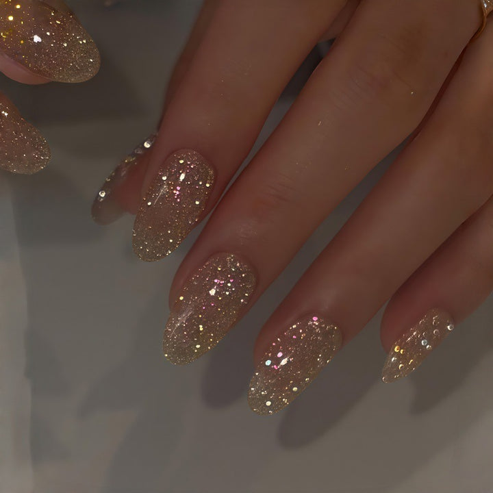 Sparkly Lange Press-On Nägel Karnz