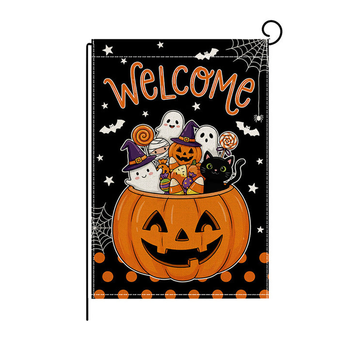 Halloween Willkommen Dekorative Gartenflagge